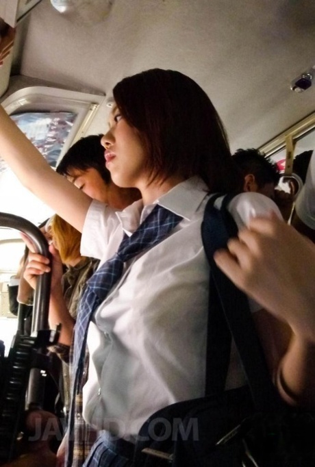Japanese student Yuna Satsuki is groped on a bus before sucking cock 41866737
