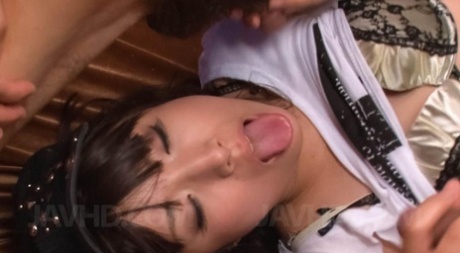 Japanese girl Hinata Tachibana gives a bunch of guys oral sex 51712758
