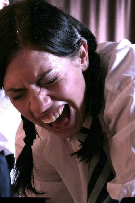 Schoolgirls have their bare asses turned red by their Headmaster 46601355